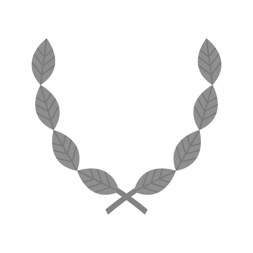 Blätter Kranz flaches Graustufen-Symbol vektor