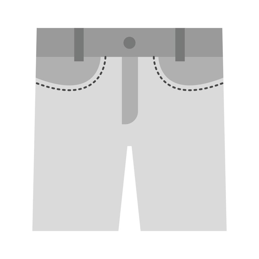 shorts platt gråskale ikon vektor