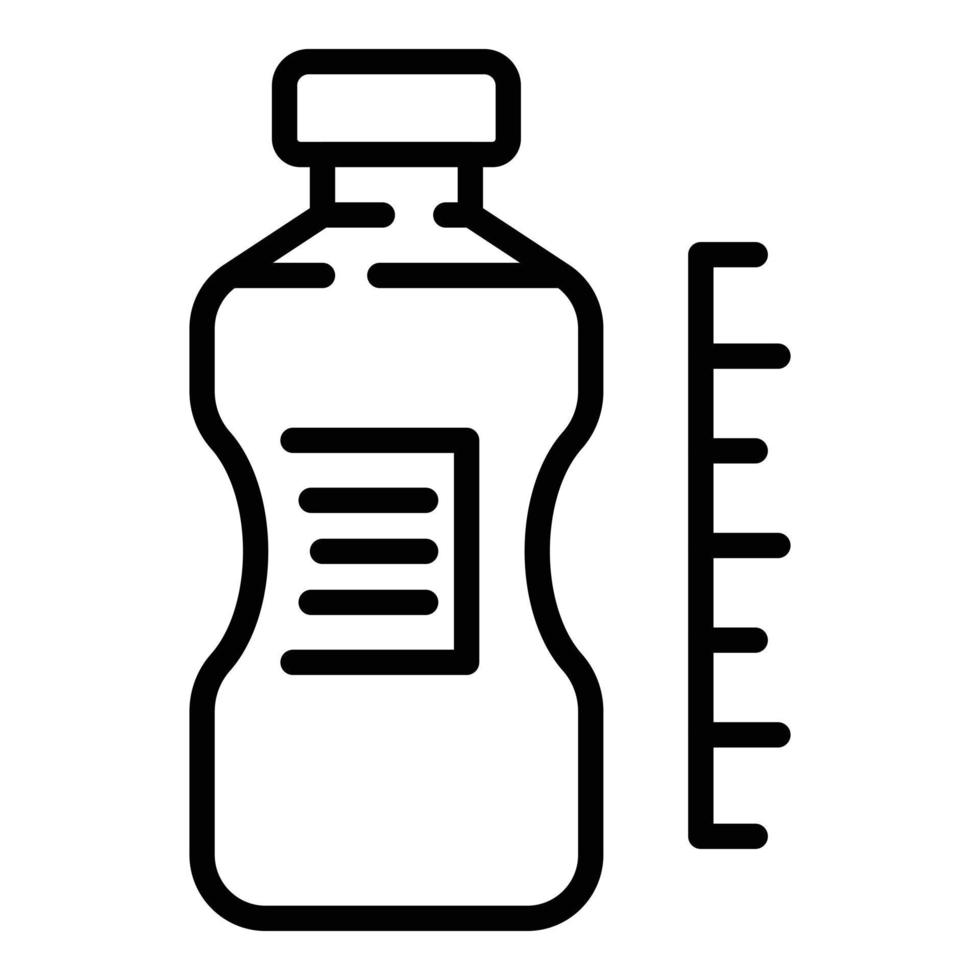 Symbol für gesunde Wasserflasche, Umrissstil vektor