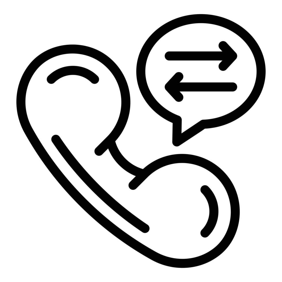 Telefon-Support-Symbol, Umrissstil vektor