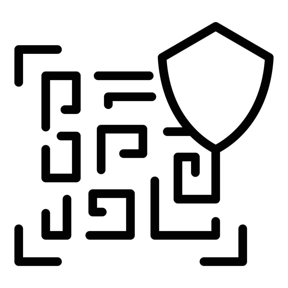 gesichertes Barcode-Symbol, Umrissstil vektor