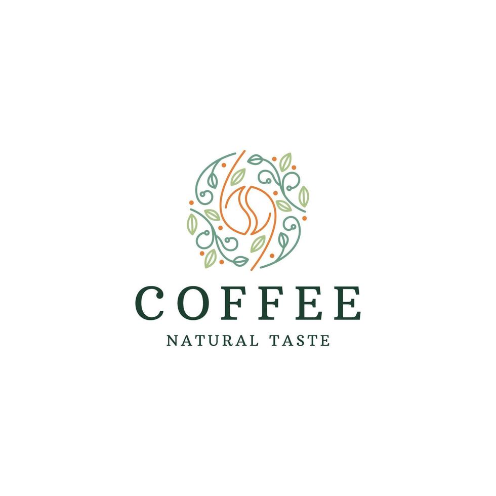 natürlicher kaffee logo icon design template flacher vektor