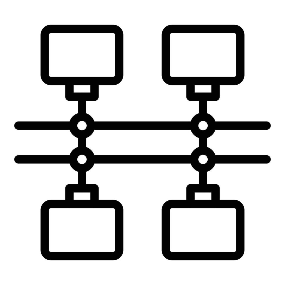 Blockchain-Code-Symbol, Umrissstil vektor