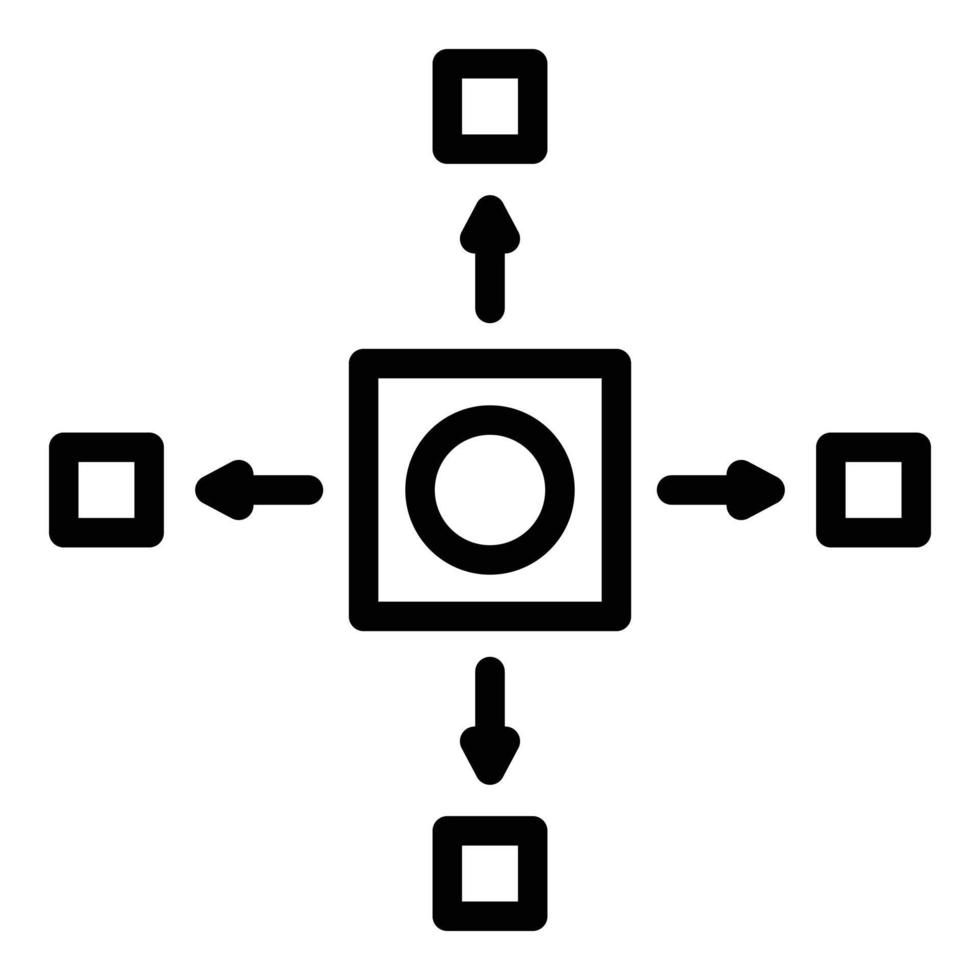 blockchain grupp ikon, översikt stil vektor