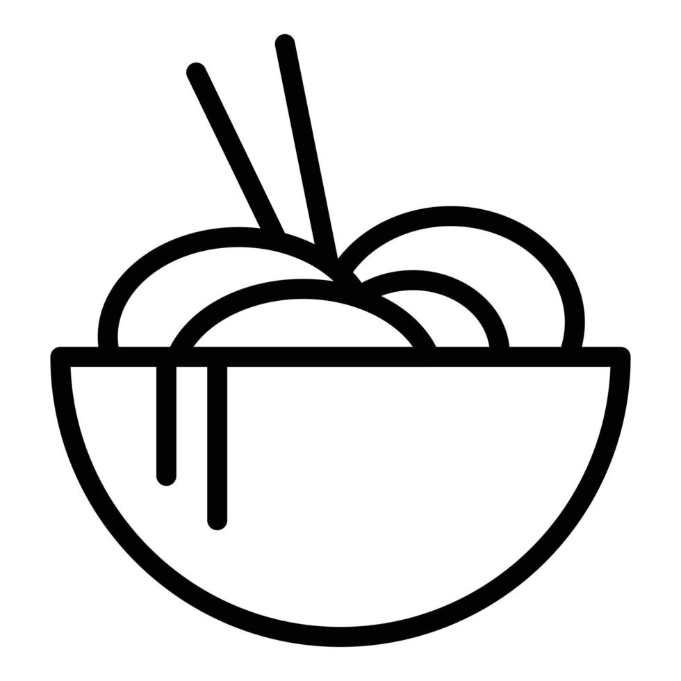 Ikone der asiatischen Küche, Umrissstil vektor