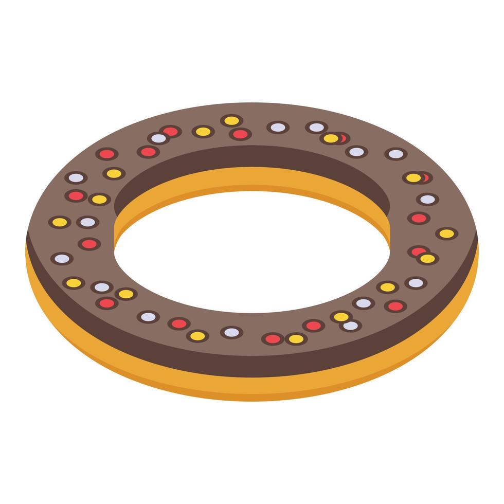 Schokoladendonut-Symbol, isometrischer Stil vektor