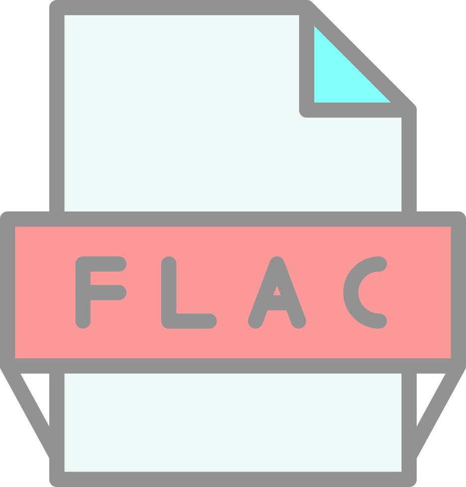 flac fil formatera ikon vektor