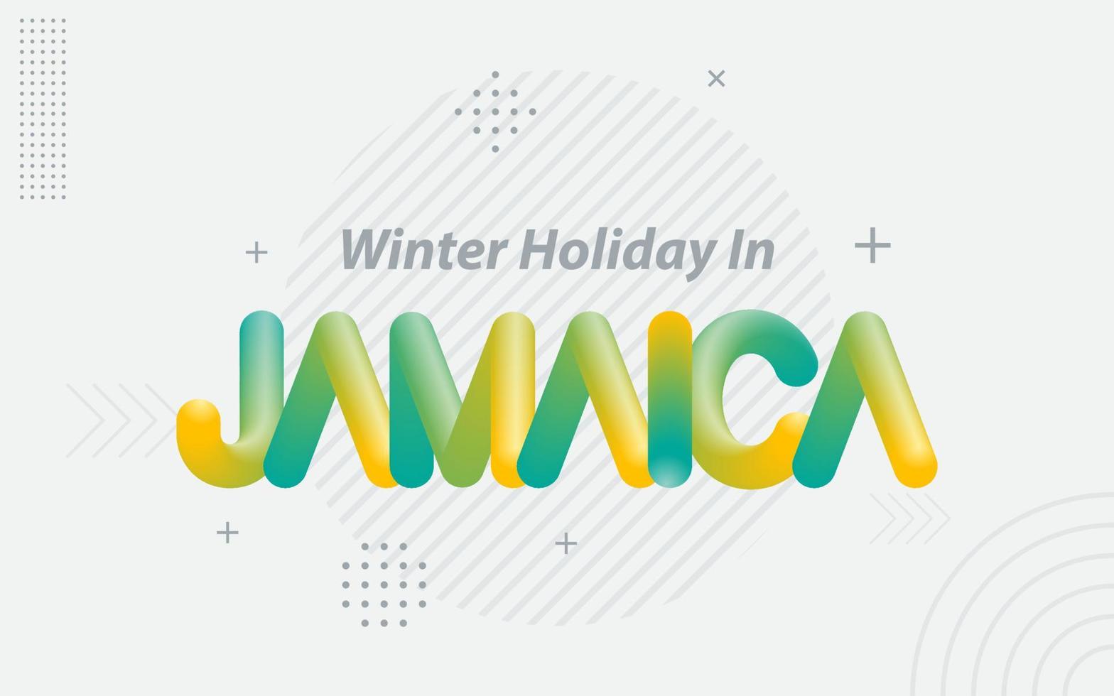 Winterurlaub in Jamaika. kreative typografie mit 3d-mischeffekt vektor