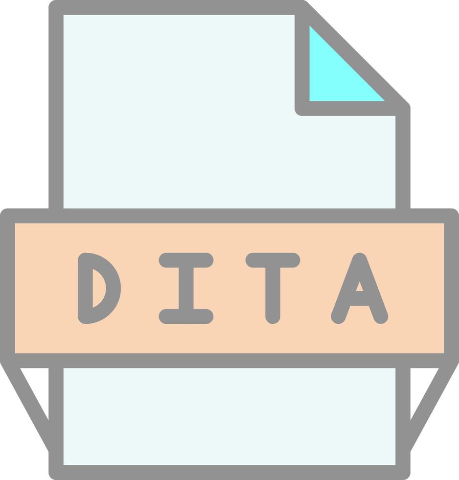 Dita-Dateiformat-Symbol vektor