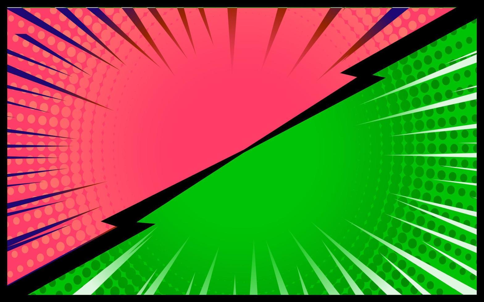 Retro-Vektor des grünen und rosa komischen Hintergrundes vektor