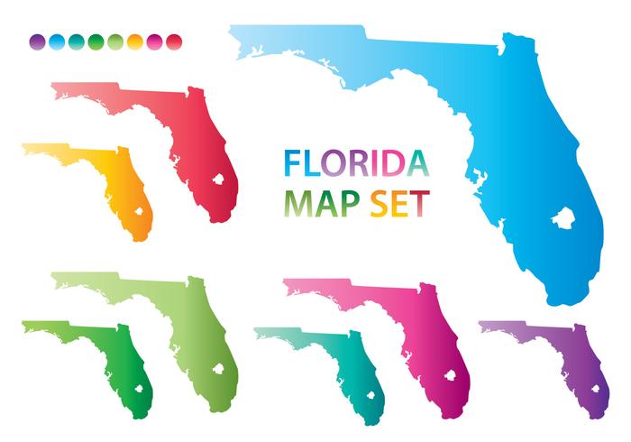 Bunte Florida Karte Vektoren