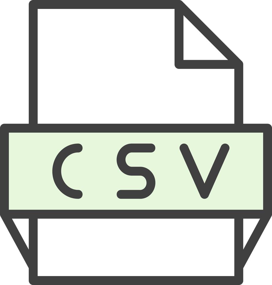 csv fil formatera ikon vektor