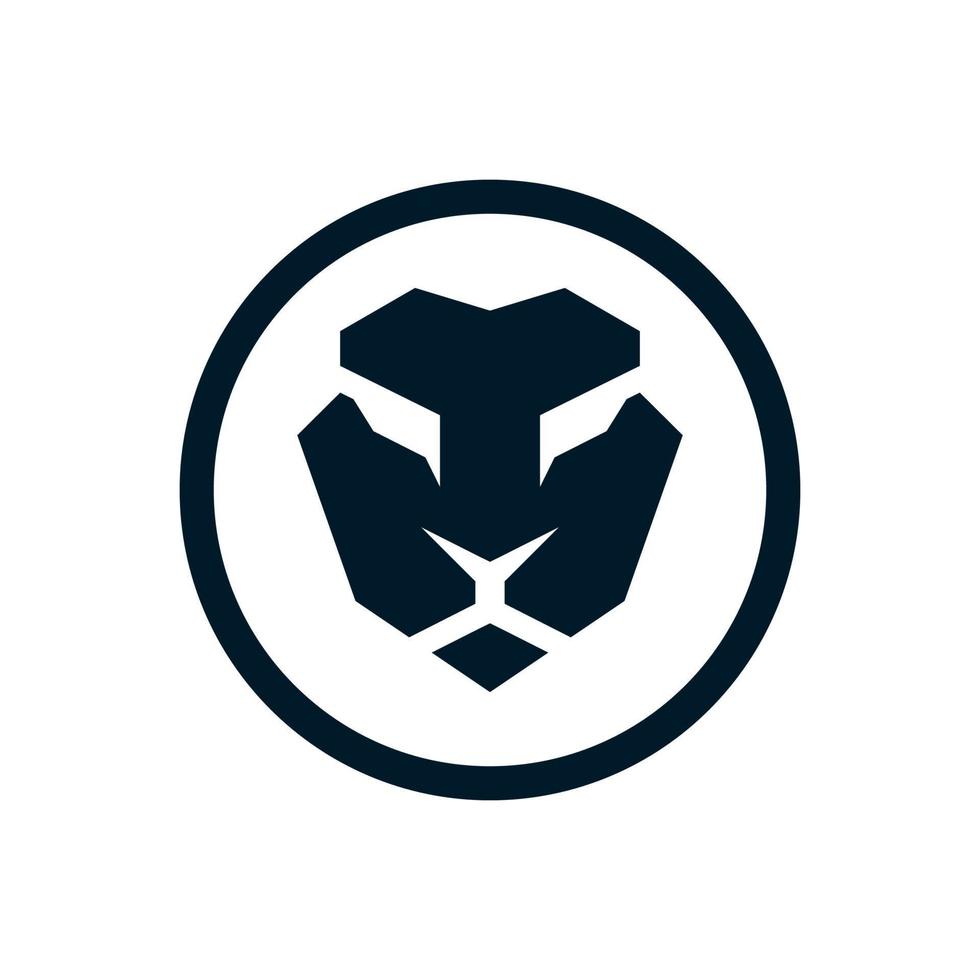 Löwenkopf einfaches Logo vektor