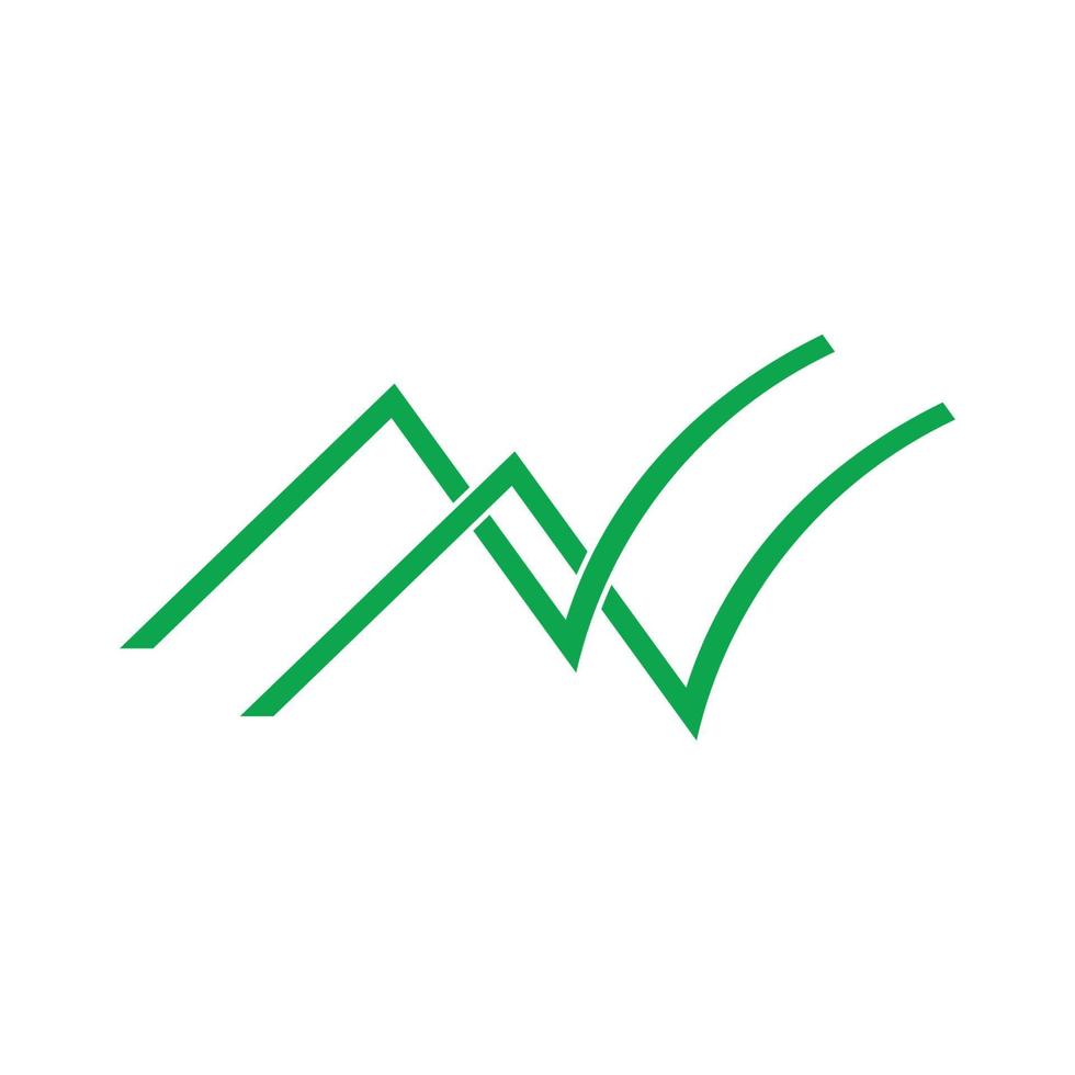 abstrakt berg grönt gräs symbol logotyp vektor