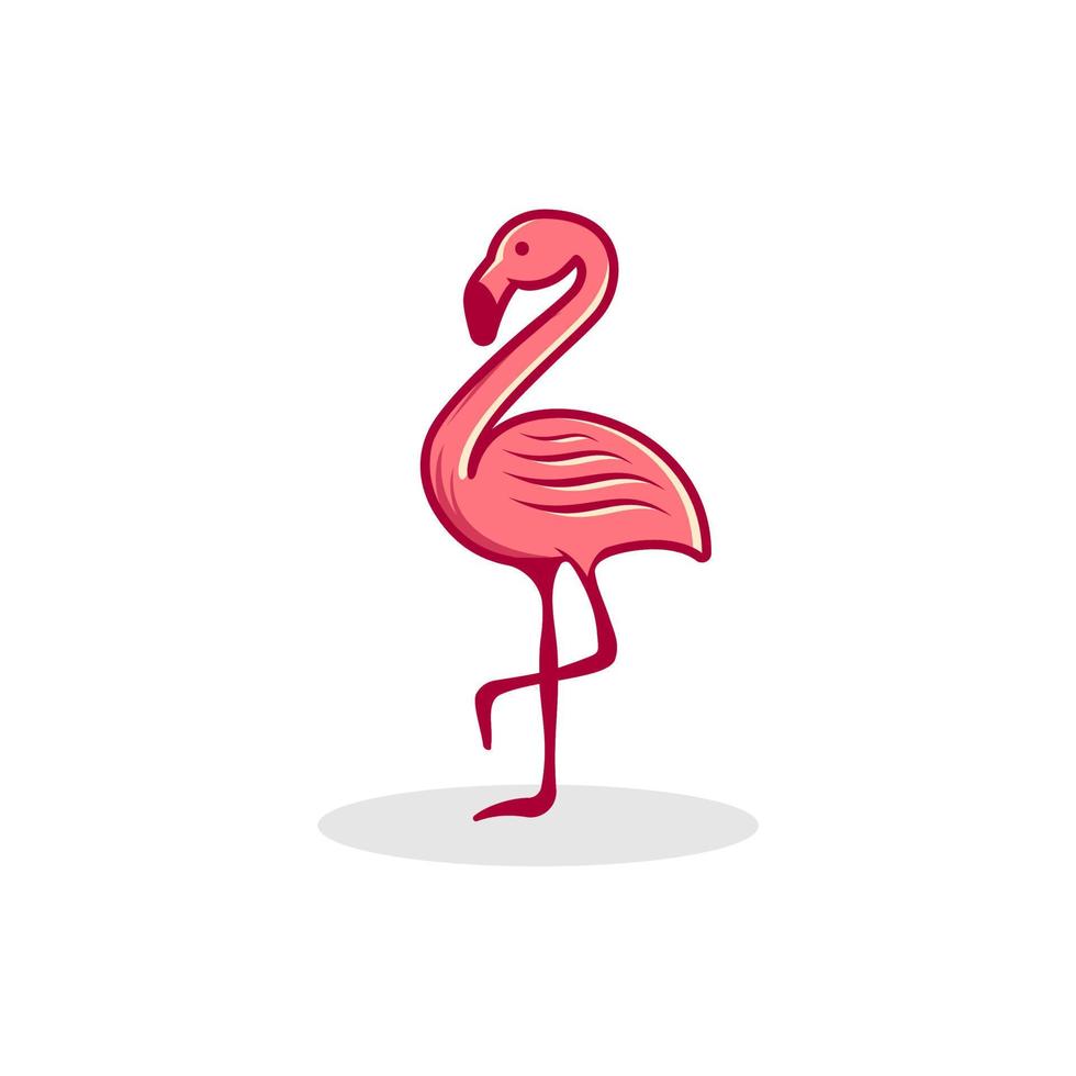 Flamingo-Logo-Symbol im trendigen linearen Stil mit minimaler Linie vektor