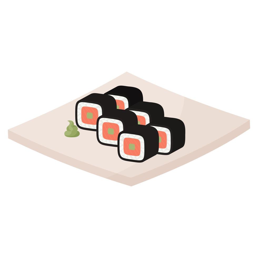 uppsättning av sushi rullar vektor