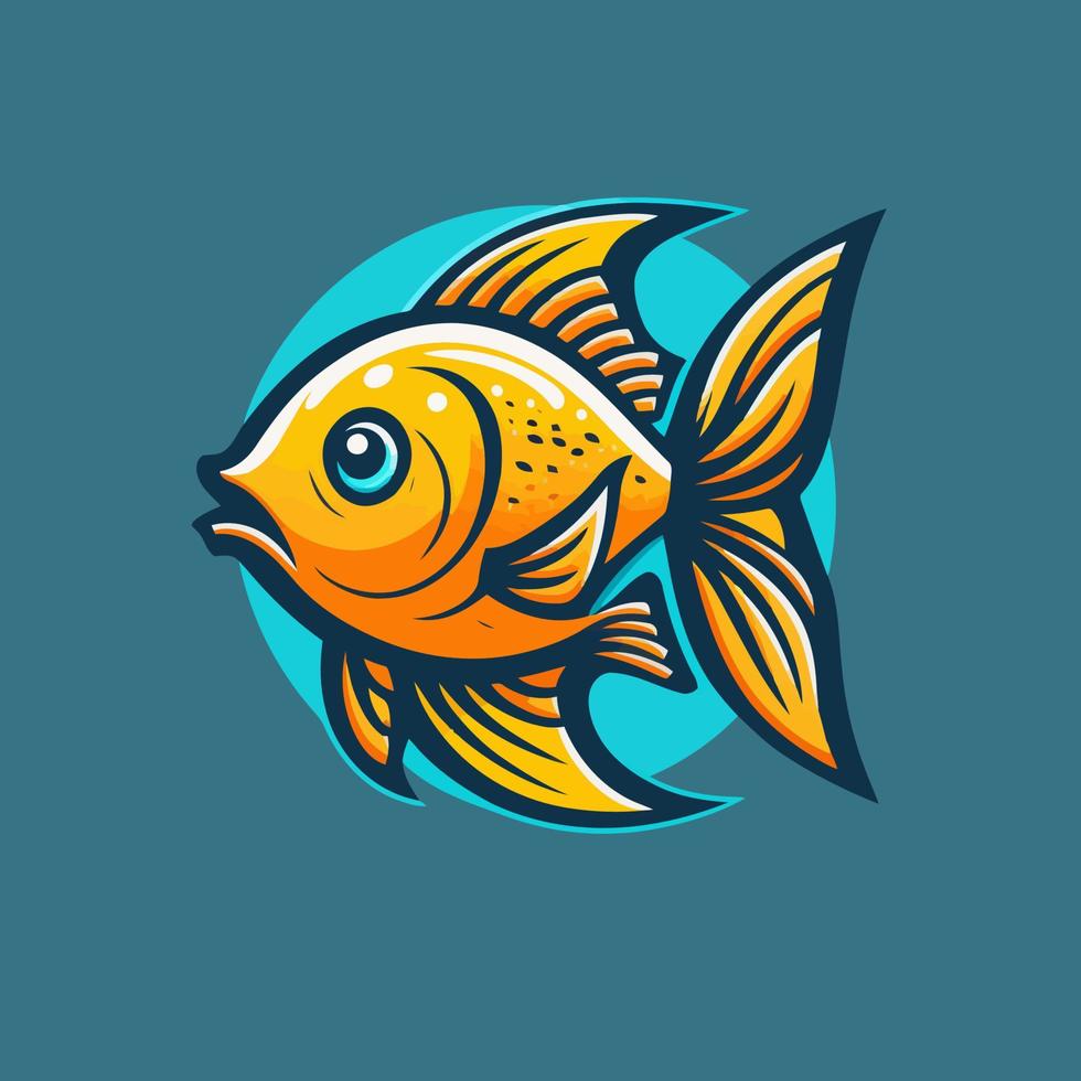 söt fisk i tecknad serie vektor illustration hav djur- för logotyp ikon eller maskot