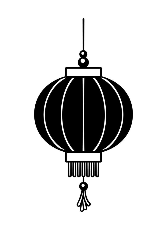 kinesisk festival hängande lykta tecknad serie silhuett vektor illustration. traditionell ny år asiatisk lampa.