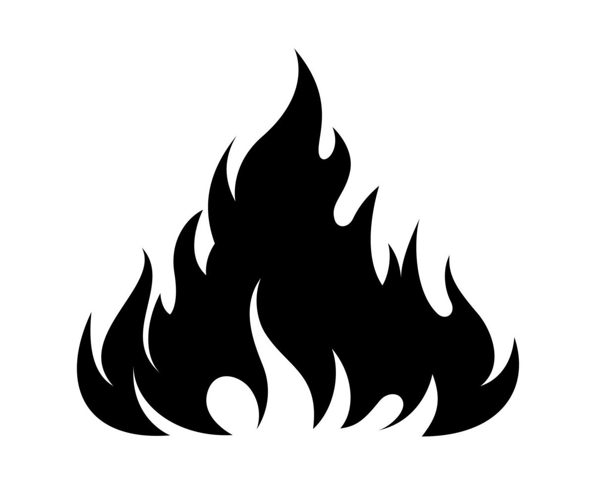 Flamme Feuer Feuerball Silhouette Grunge Tattoo Design Illustration Cliparts vektor