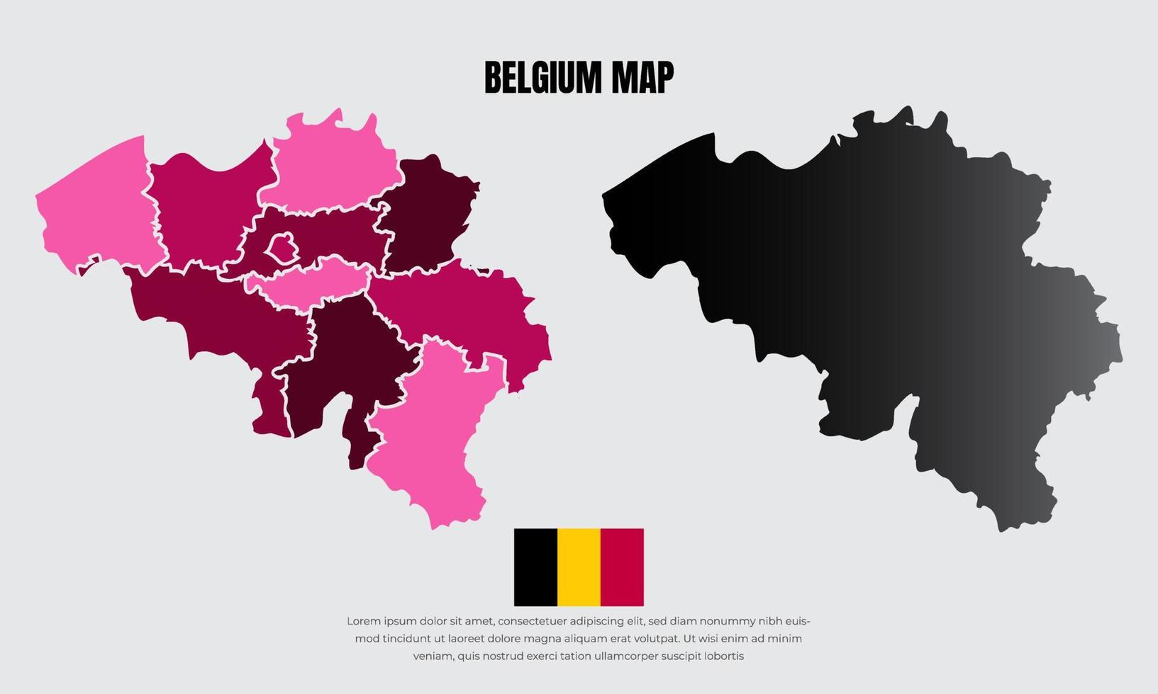 sammlung von silhouette belgien karten designvektor. Belgien-Karten-Design-Vektor vektor