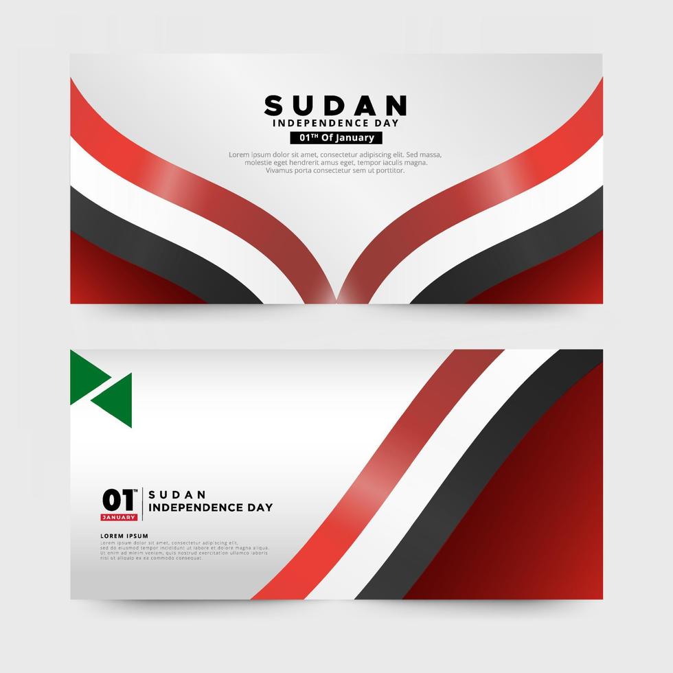 Design-Banner zum Unabhängigkeitstag des Sudan. 01. januar sudan unabhängigkeitstag. vektor