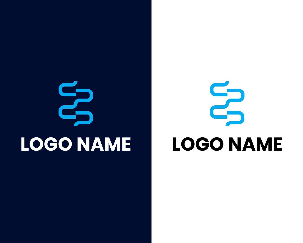 brev w och s tech företag modern företag logotyp design mall vektor