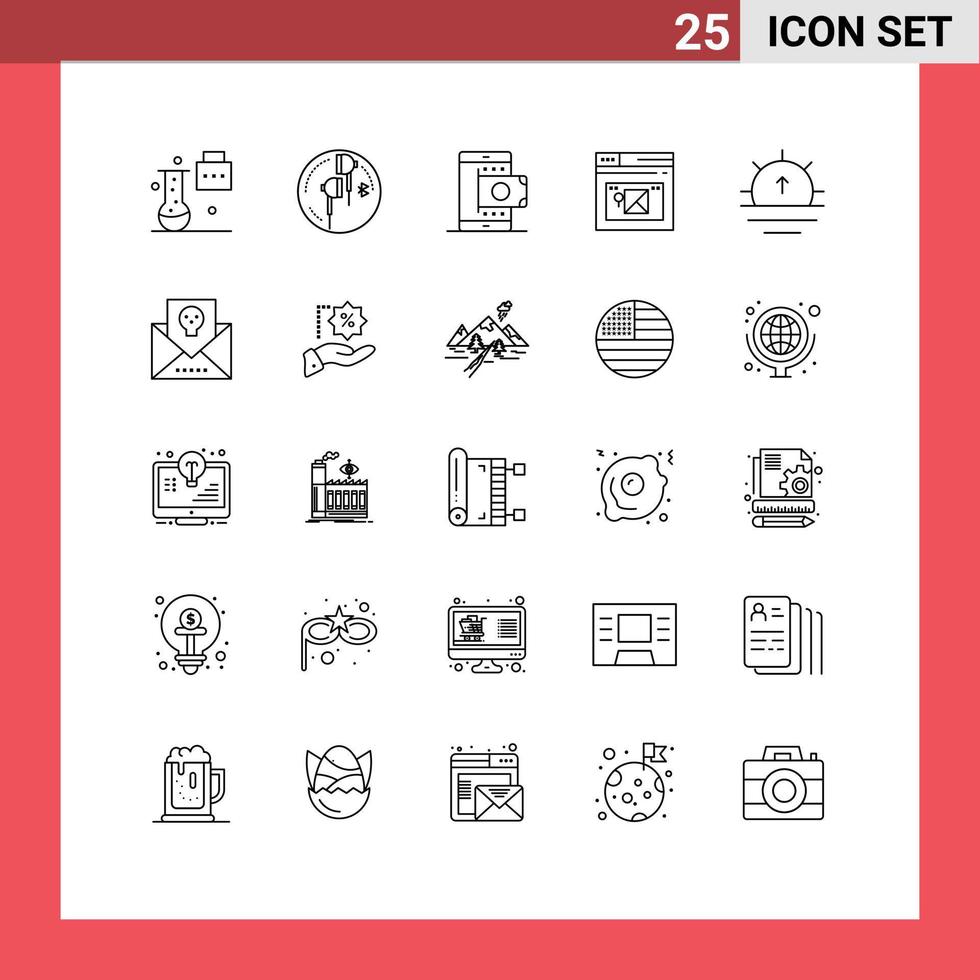 uppsättning av 25 modern ui ikoner symboler tecken för webb internet Blåtand smartphone affär redigerbar vektor design element