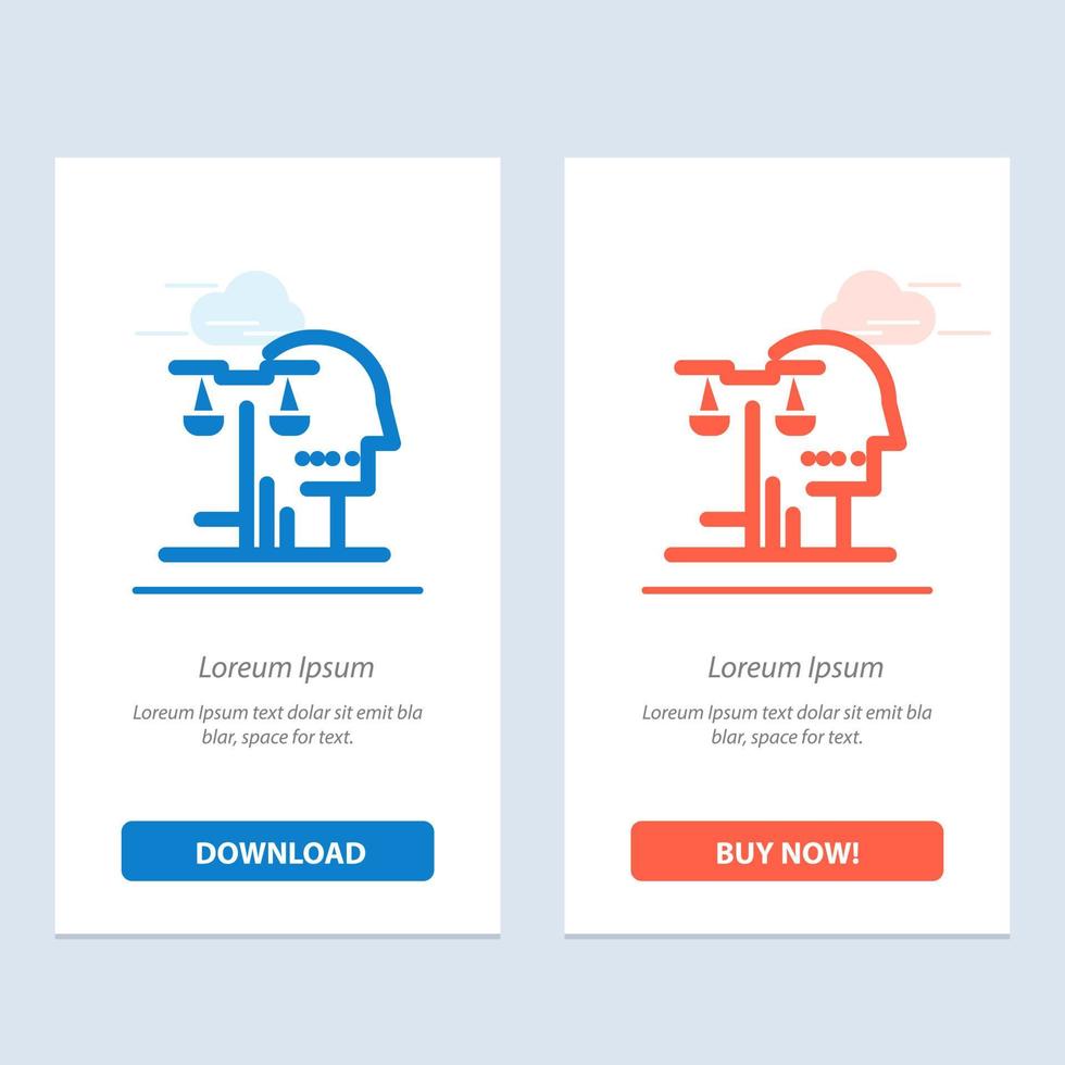 Auswahl Gericht menschliches Urteilsrecht Blau und Rot Laden Sie jetzt die Kartenvorlage für Web-Widgets herunter und kaufen Sie sie vektor