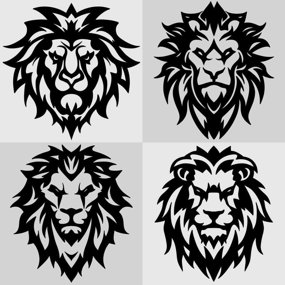 lejon kung djur- logotyp sömlös mönster vektor
