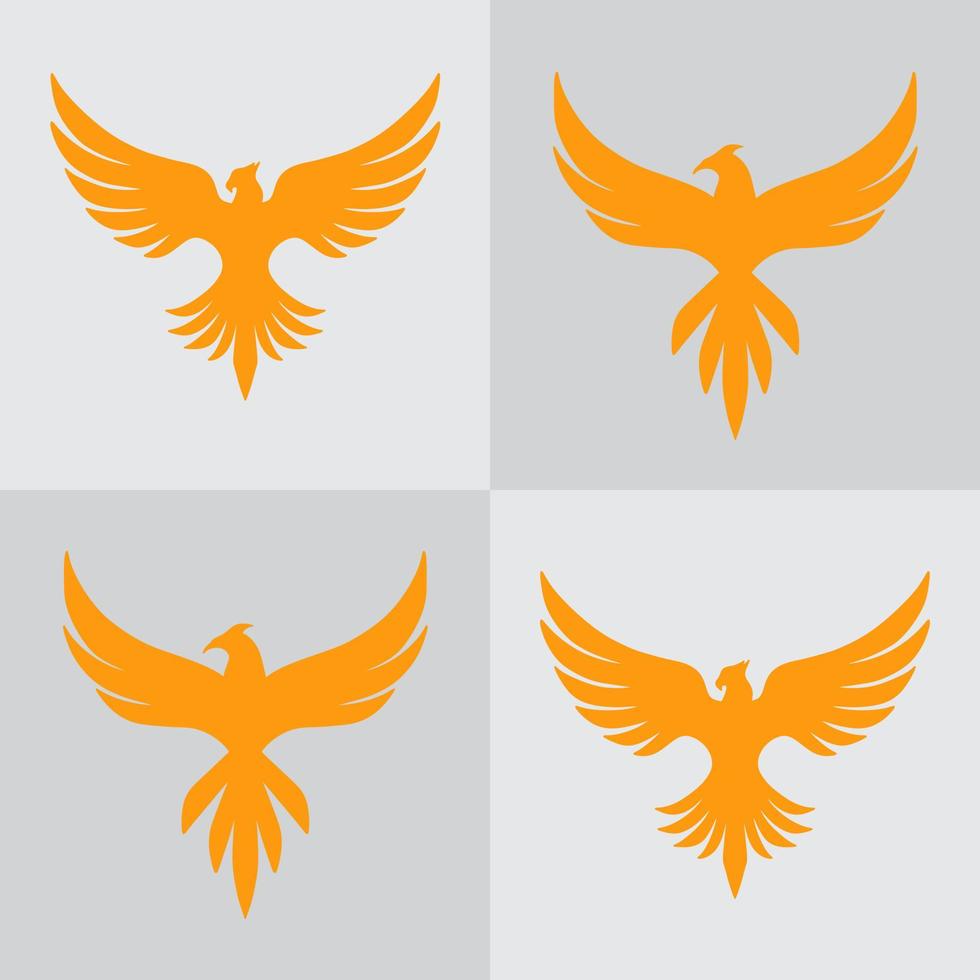 fågel Fenix logotyp sömlös mönster premie vektor