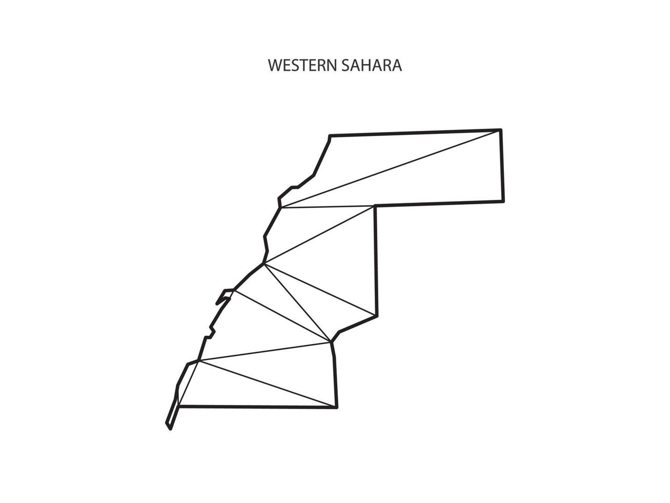 Mosaik-Dreiecke Kartenstil der Westsahara isoliert auf weißem Hintergrund. abstraktes Design für Vektor. vektor