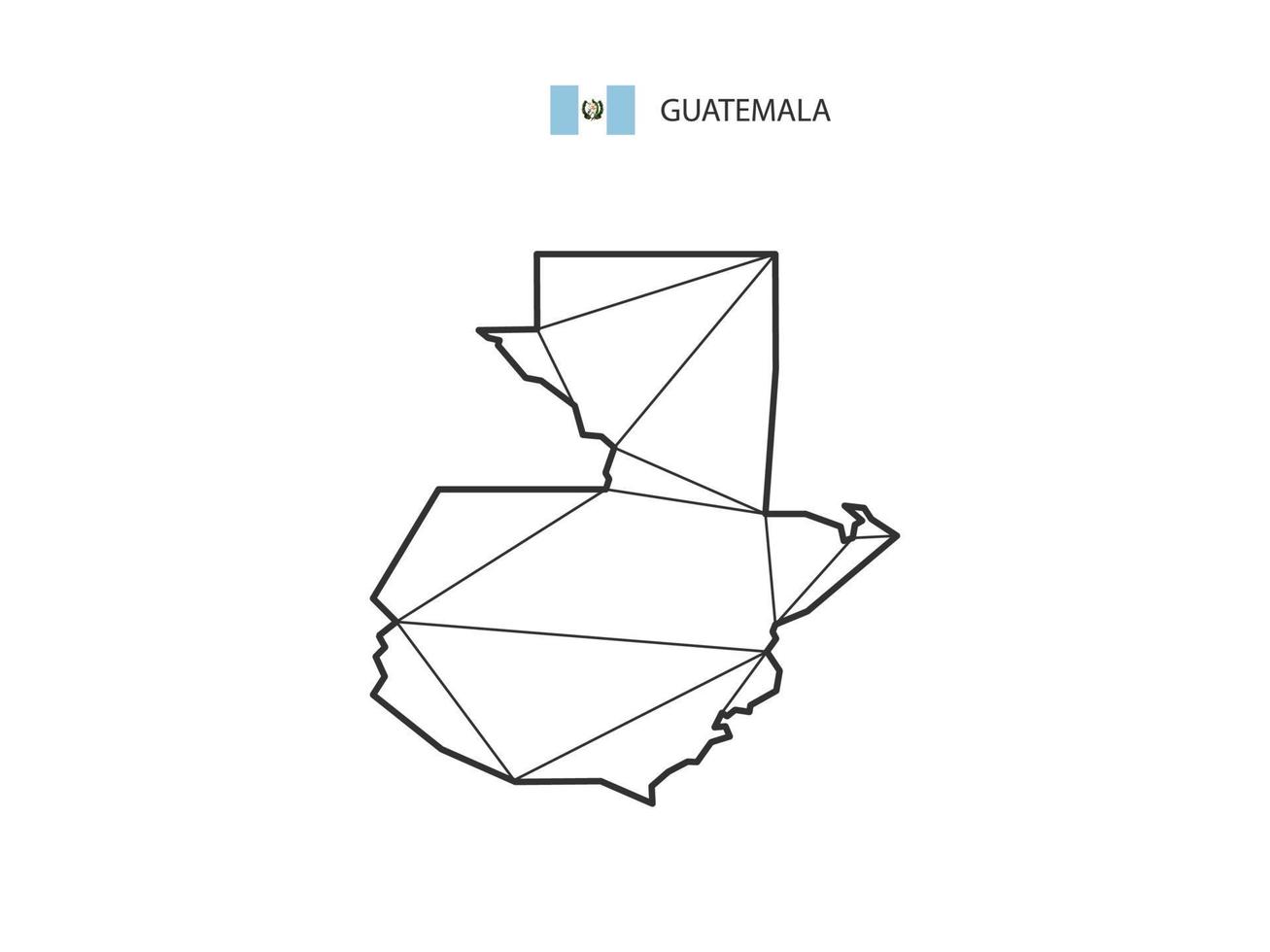 mosaik- trianglar Karta stil av guatemala isolerat på en vit bakgrund. abstrakt design för vektor. vektor