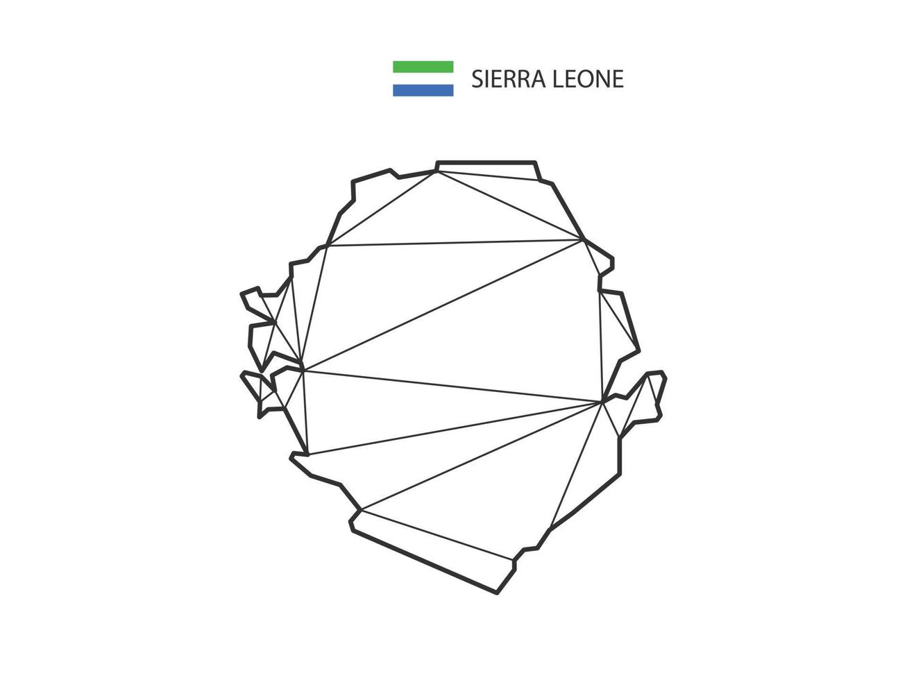 mosaik- trianglar Karta stil av sierra leone isolerat på en vit bakgrund. abstrakt design för vektor. vektor