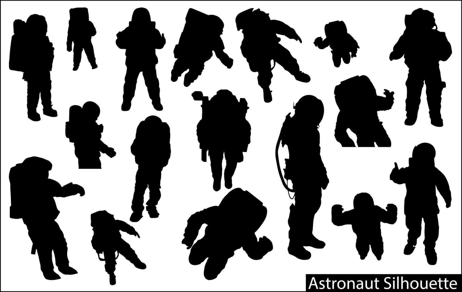 Astronautensilhouette in Raumanzügen vektor