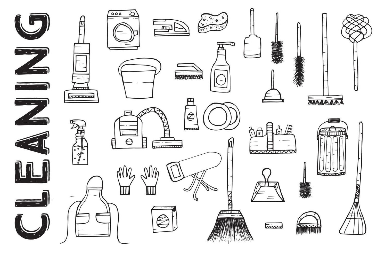 rengöring verktyg. vektor illustration.
