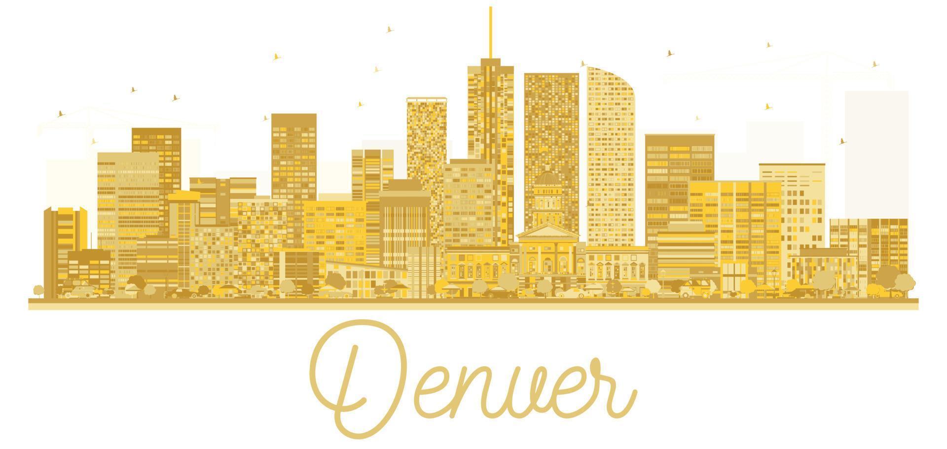 denver usa skyline der stadt goldene silhouette. vektor