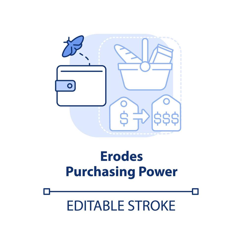 eroderar köp av kraft ljus blå begrepp ikon vektor