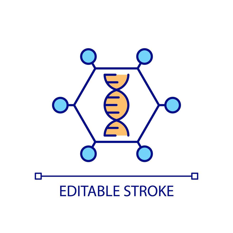dna molekyl rgb Färg ikon vektor