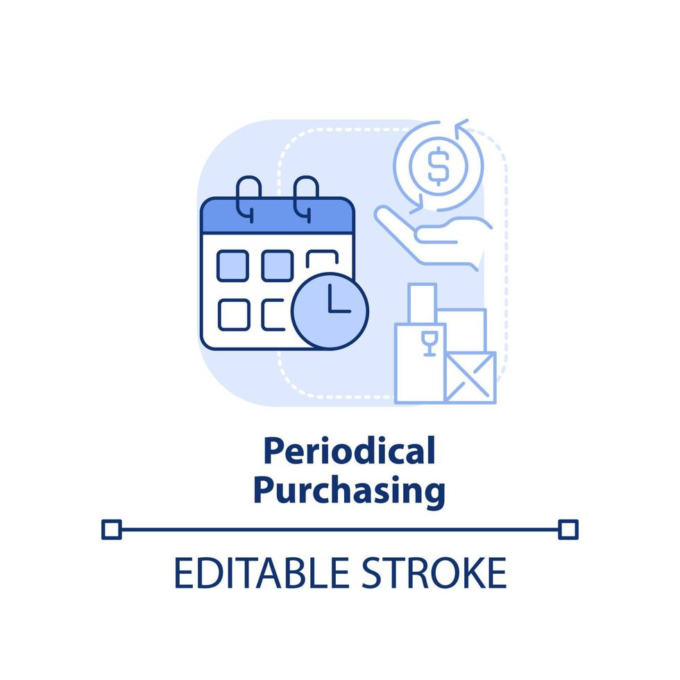 periodisk köp av ljus blå begrepp ikon vektor