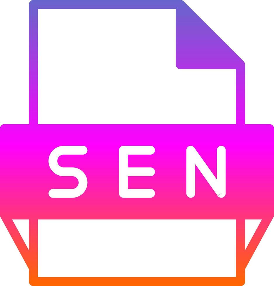 sen-Dateiformat-Symbol vektor