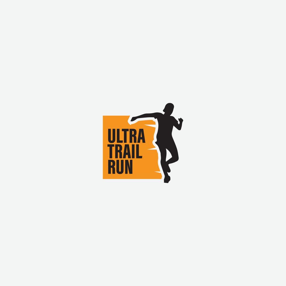 ultra-trail-running-logo-vektorillustration auf weißem hintergrund vektor