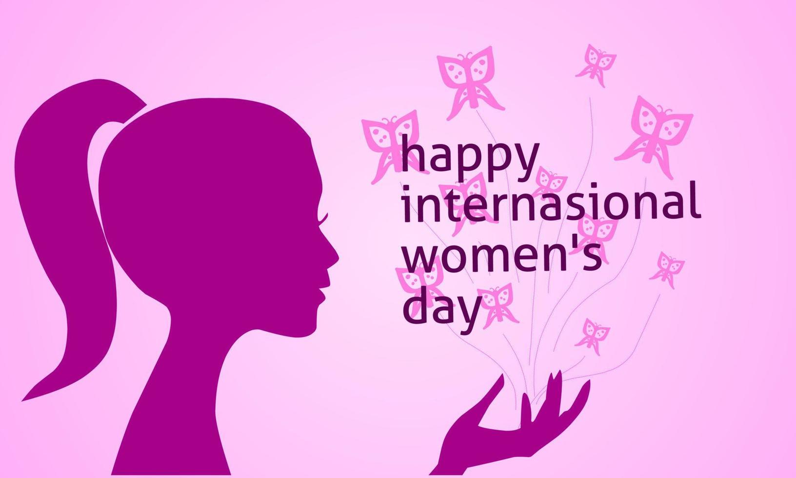 Grattis på fira de värld kvinnors dag vektor