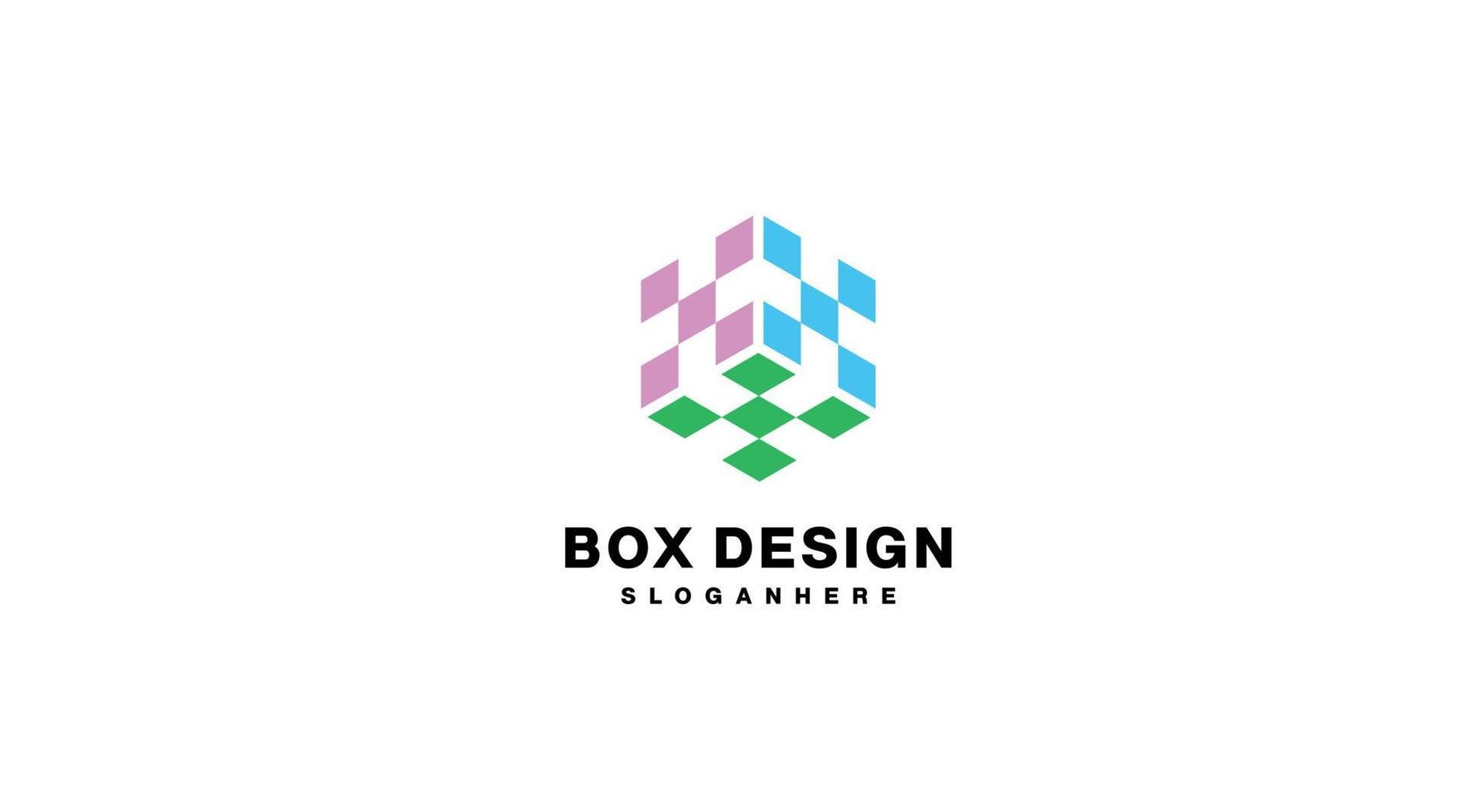 Box-Logo-Farbverlauf bunt vektor