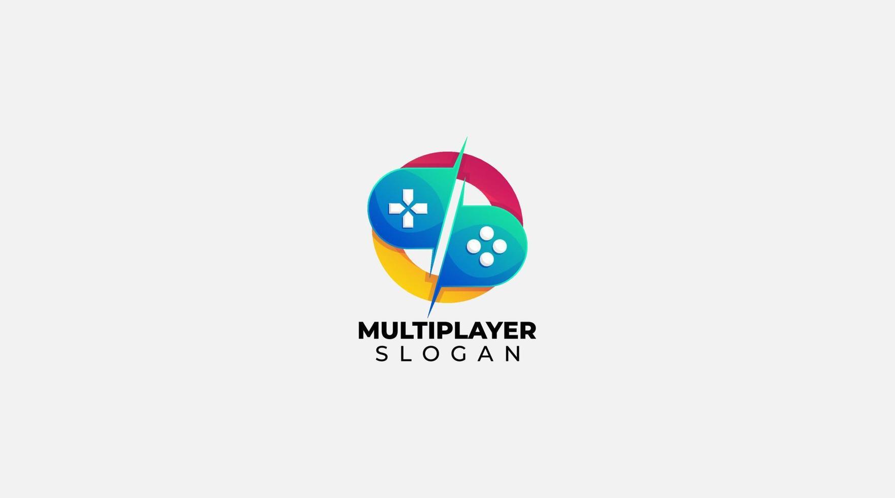 Multiplayer-Spiel-Logo-Design-Vektor-Vorlagen-Illustration vektor