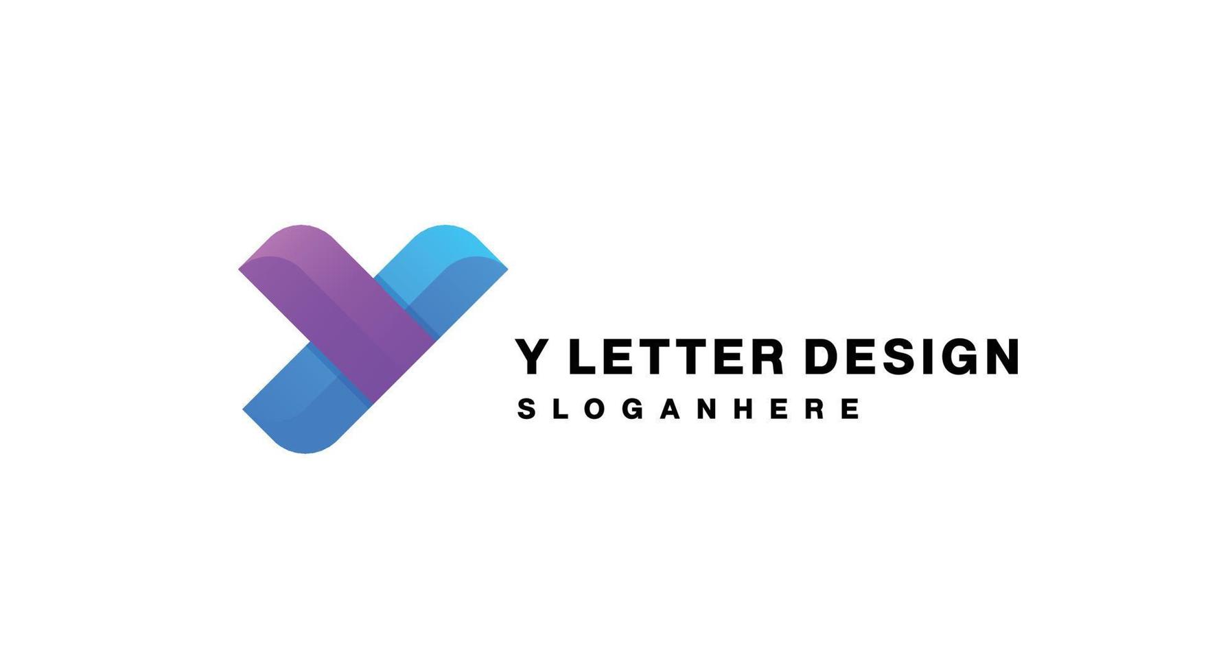 y första logotyp lutning färgrik vektor