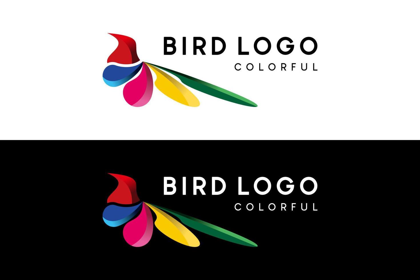 einfaches, farbenfrohes, abstraktes Farbverlauf-Vogel-Logo-Design vektor