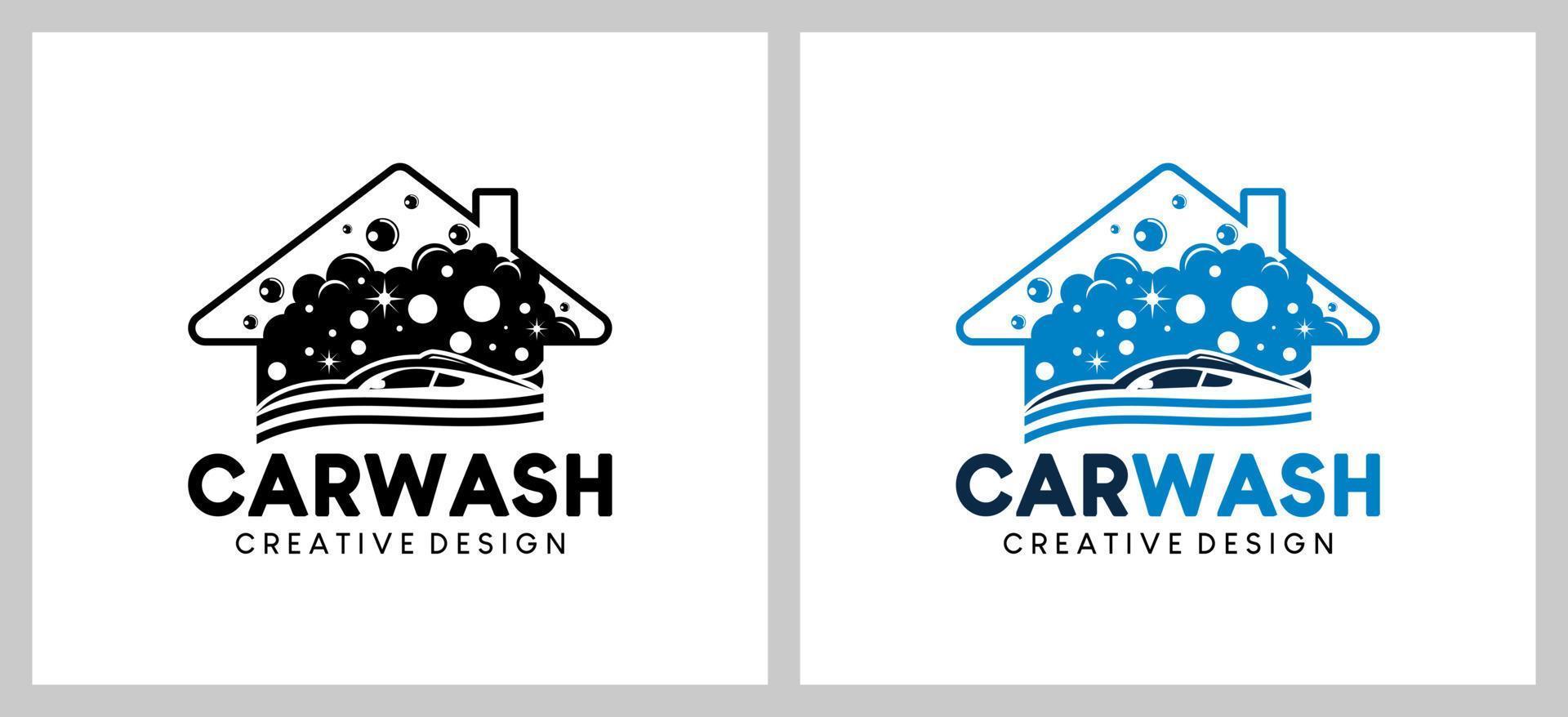 Autowasch-Logo-Design, Autowaschhaus-Vektorillustration vektor