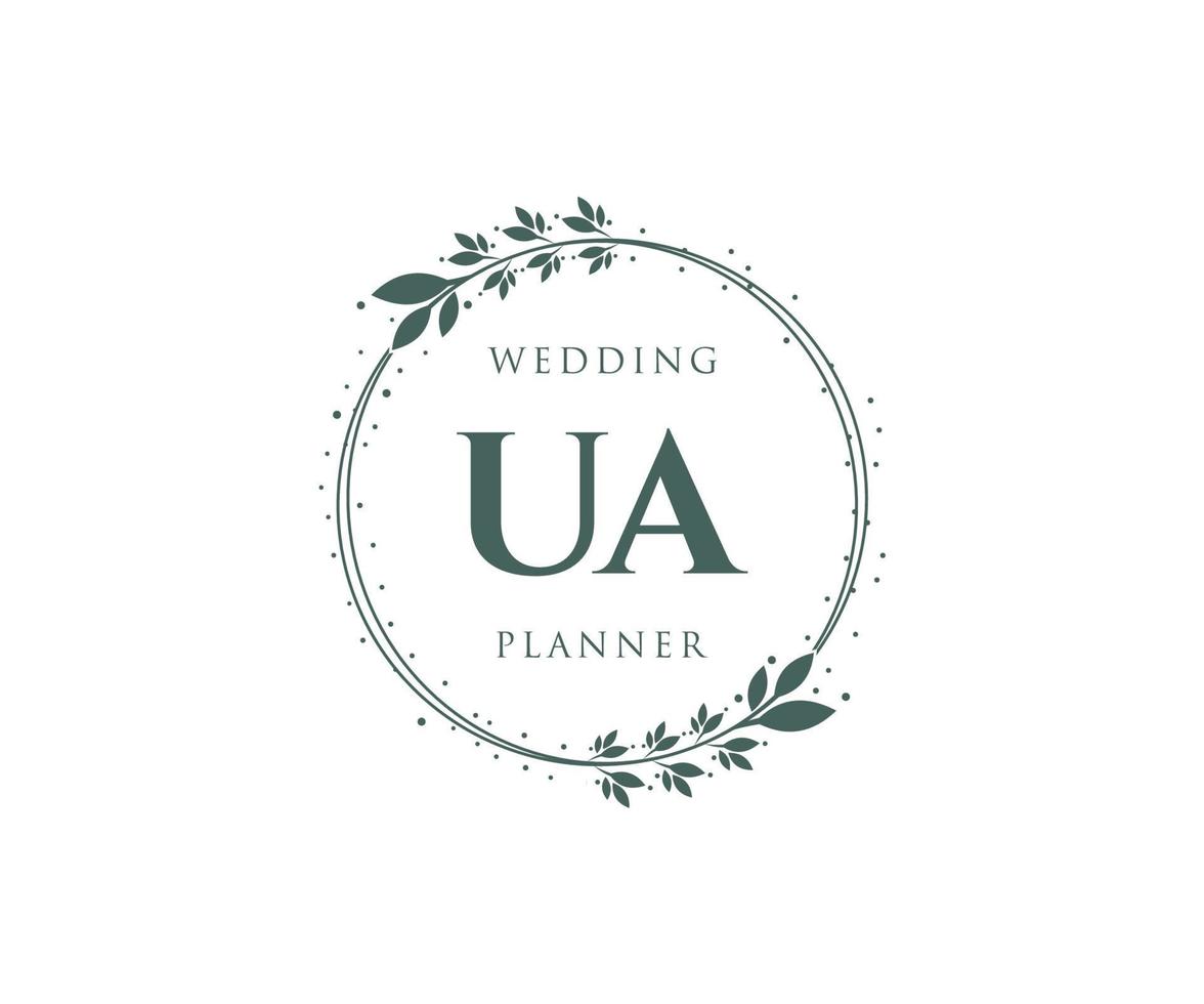 u initialen brief hochzeit monogramm logos sammlung, handgezeichnete moderne minimalistische und florale vorlagen für einladungskarten, save the date, elegante identität für restaurant, boutique, café im vektor