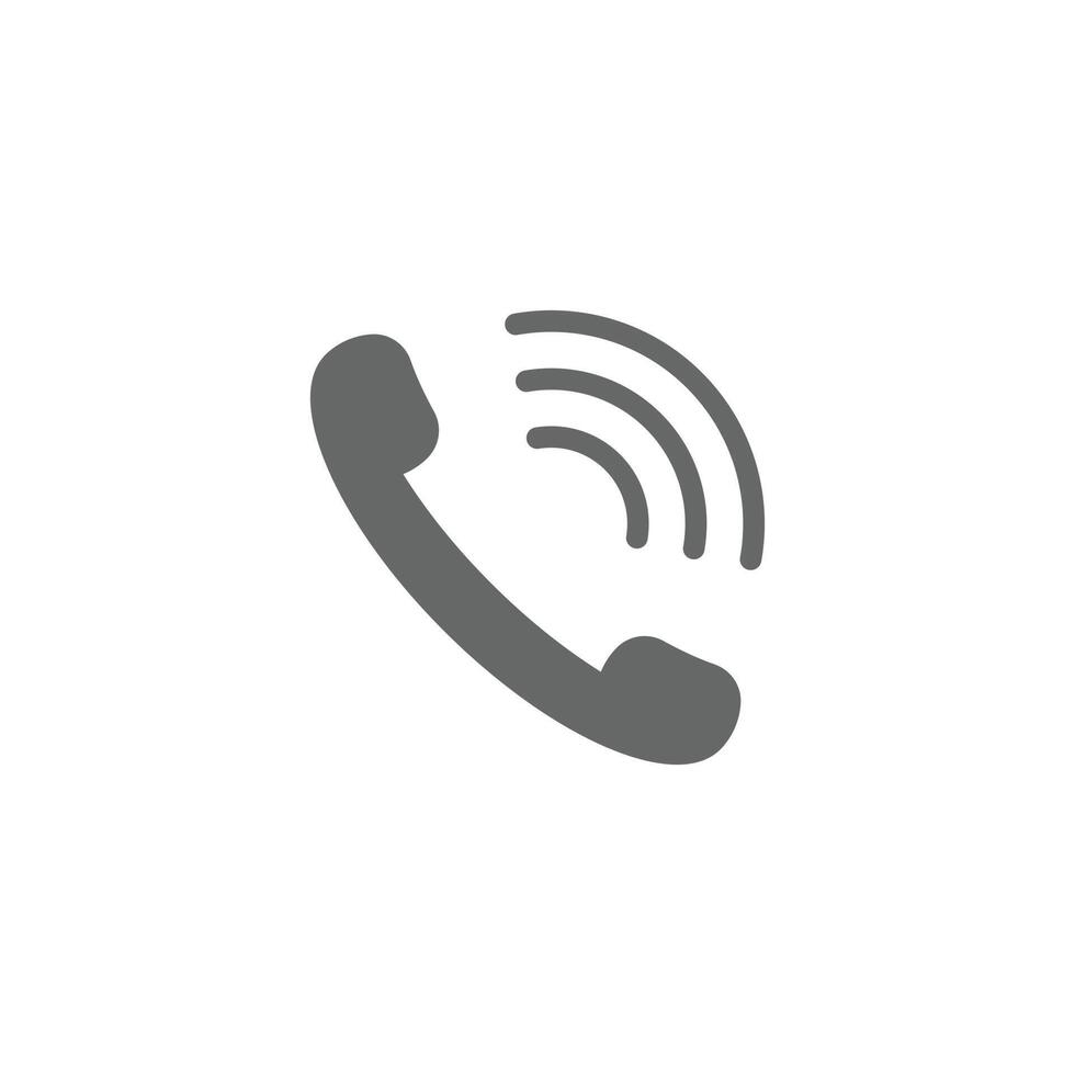 eps10 grå vektor telefon ring upp eller telefon abstrakt ikon isolerat på vit bakgrund. Kontakt oss eller hotline symbol i en enkel platt trendig modern stil för din hemsida design, logotyp, och mobil app