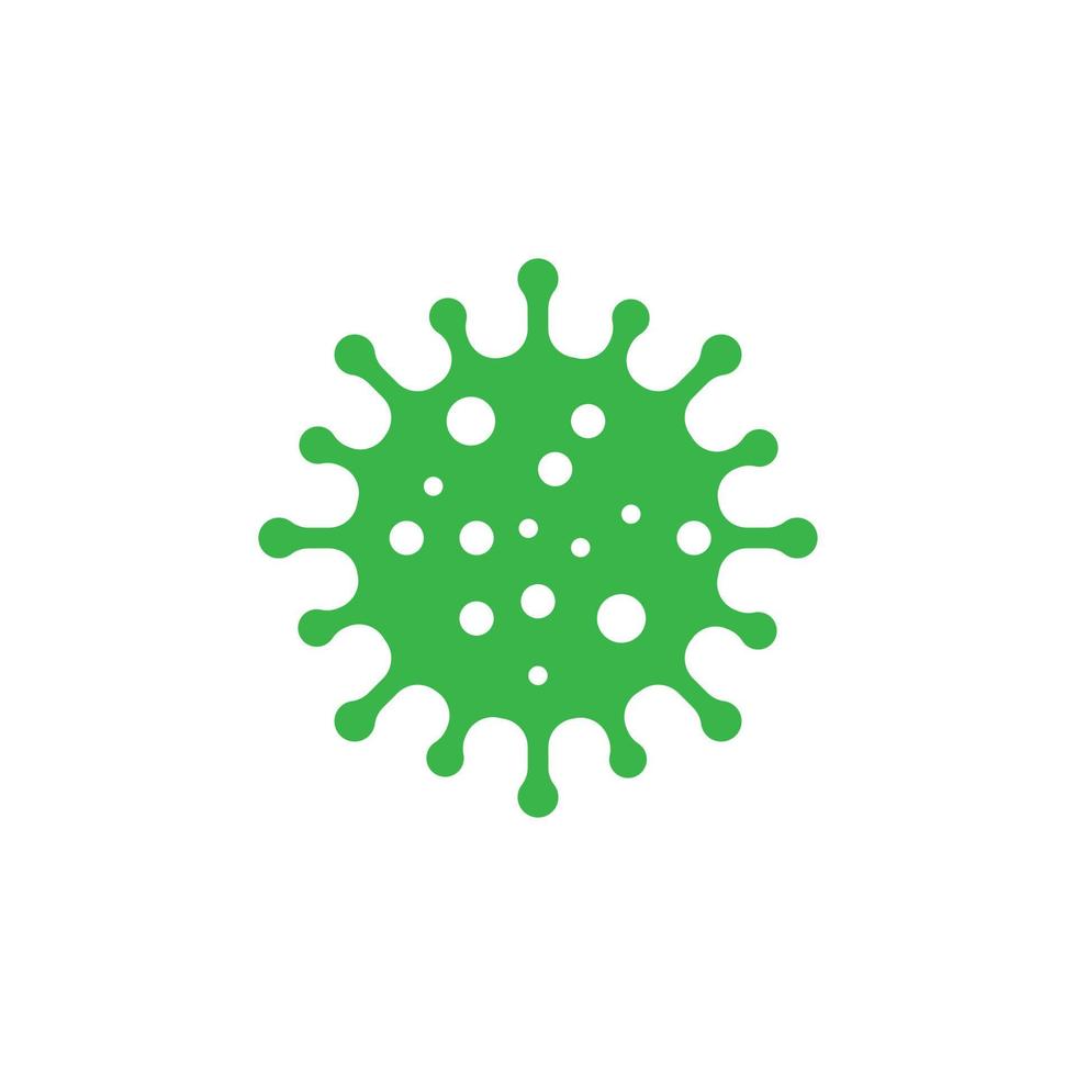 eps10 grön vektor coronavirus bakterie cell ikon isolerat på vit bakgrund. covid 19 ny coronavirus bakterie symbol i en enkel platt trendig modern stil för din hemsida design, logotyp, och app